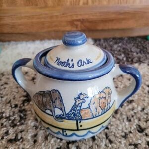 Noah's Ark Ceramic Teapot with Blue Accents